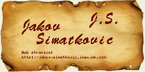 Jakov Simatković vizit kartica